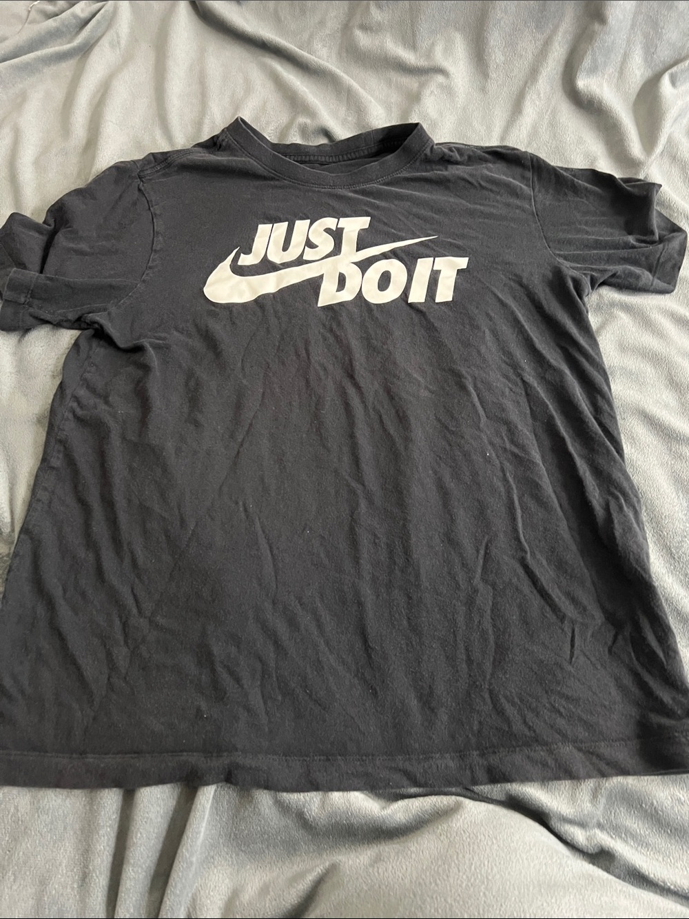 Nike Black Short Sleeve Tee with White 'Just Do It' Logo